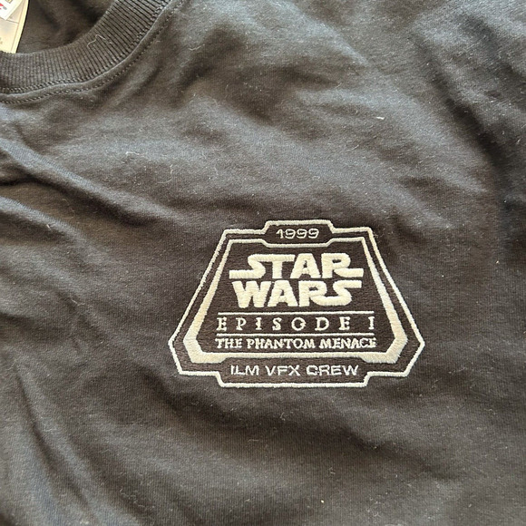Phantom Menace Episode 1 1999 ILM VFX Film Crew Tee Shirt T-Shirt 2XL Embroidery - Picture 8 of 8